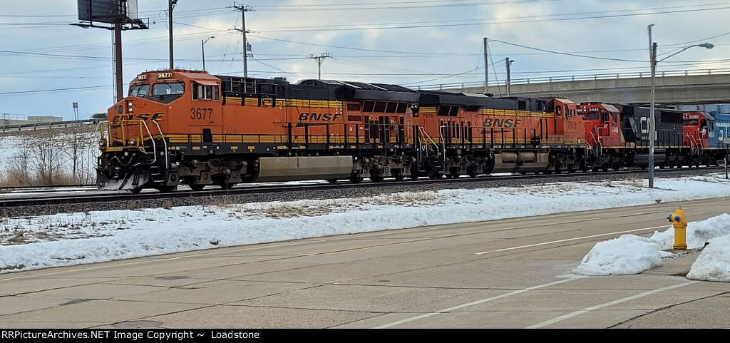 BNSF 3677 BNSF 7978 CN 5448 GTW 4906